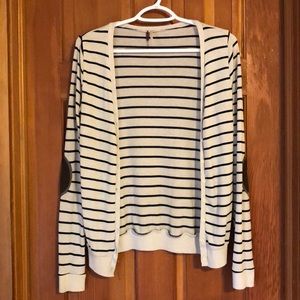 Striped Sweater with Elbow Patches